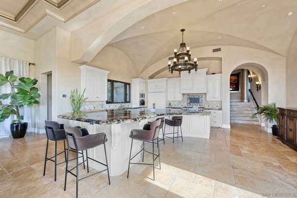 Chandelier, Interior, Kitchen, Recessed Lighting, Stainless Steel Appliances