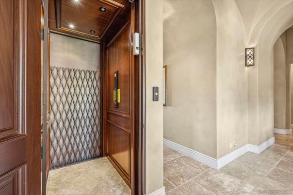 Elevator, Interior, Recessed Lighting, Wooden Walls
