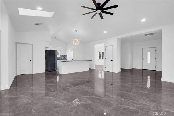 Empty room, Interior, Kitchen, Pendant Lights, Recessed Lighting
