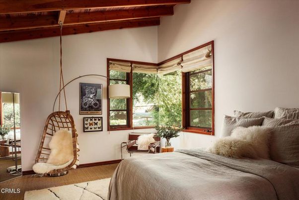 Bedroom, Interior, Wooden Beams, Wooden Ceilings, Wood Texture Flooring