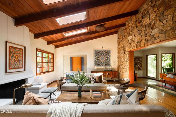 Interior, Living room, Stone Walls, Wooden Beams, Wooden Ceilings, Wood Texture Flooring