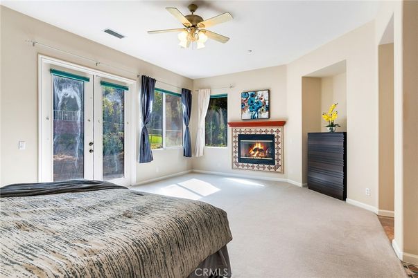 Bedroom, Fireplace, Interior