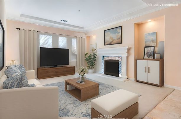 Fireplace, Interior, Living room, Recessed Lighting