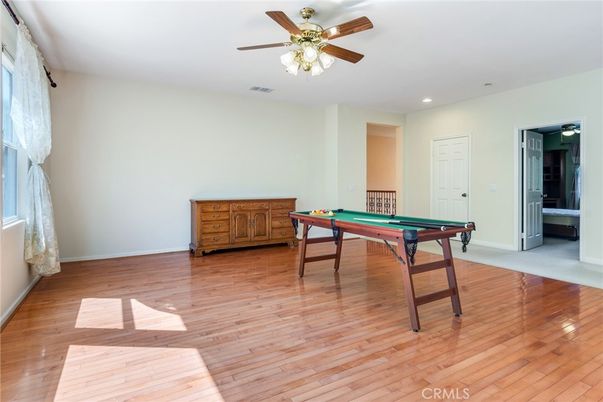 Billiard Table, Game Room, Interior, Recessed Lighting, Wood Texture Flooring