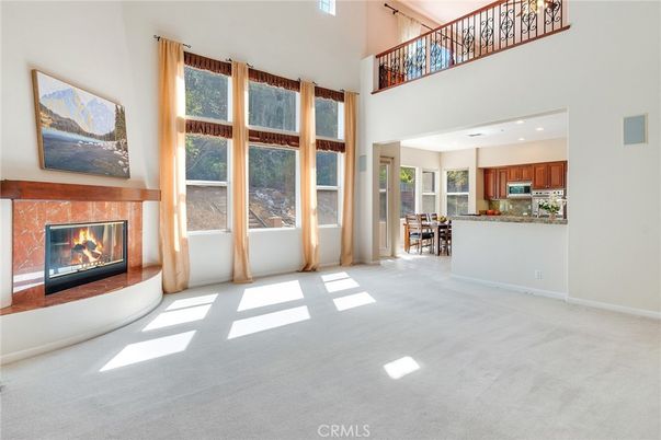 Dining room, Fireplace, Interior, Kitchen, Recessed Lighting