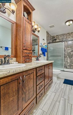 Bathroom, Dual Sink Vanities, Glass Shower, Interior
