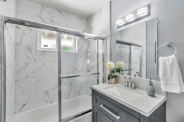 Bathroom, Glass Shower, Interior, Marble Walls