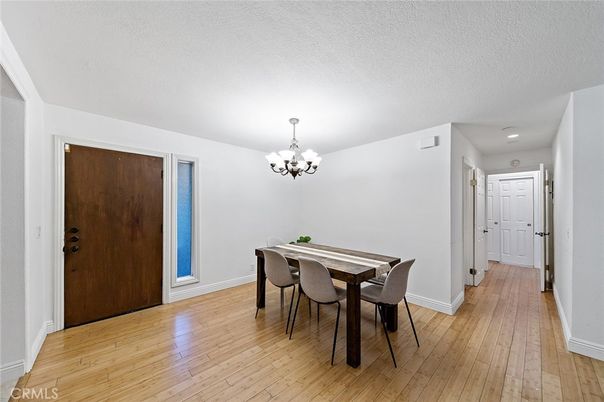 Chandelier, Dining room, Interior, Wood Texture Flooring