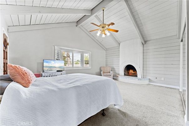 Bedroom, Fireplace, Interior, Wooden Beams