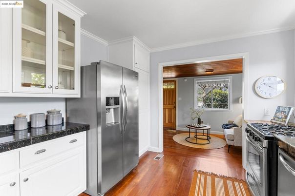 Interior, Kitchen, Stainless Steel Appliances, Wood Texture Flooring
