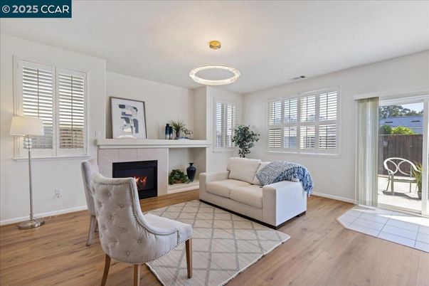 Fireplace, Interior, Living room, Pendant Lights, Wood Texture Flooring