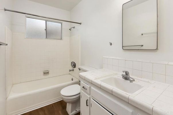 Bathroom, Interior, Tile Countertops, Wood Texture Flooring