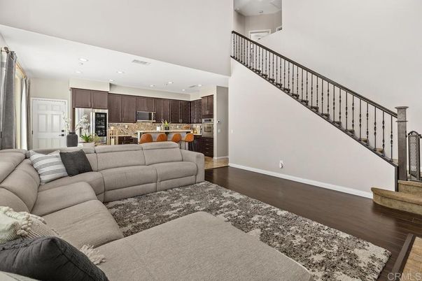 Interior, Kitchen, Living room, Recessed Lighting, Stainless Steel Appliances, Wood Texture Flooring