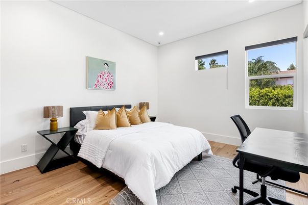 Bedroom, Home Office, Interior, Recessed Lighting, Wood Texture Flooring