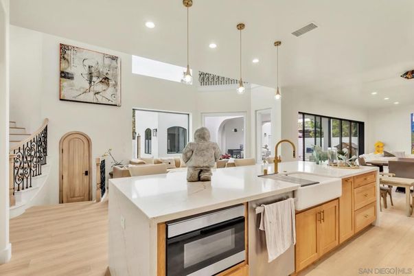 Dining room, Interior, Kitchen, Living room, Pendant Lights, Recessed Lighting, Wood Texture Flooring