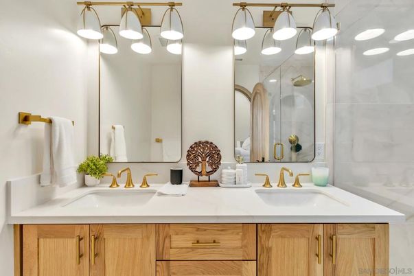 Bathroom, Dual Sink Vanities, Glass Shower, Interior