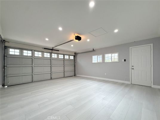 Garage, Interior, Recessed Lighting, Wood Texture Flooring