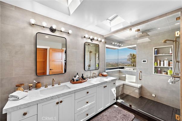 Bathroom, Dual Sink Vanities, Glass Shower, Interior