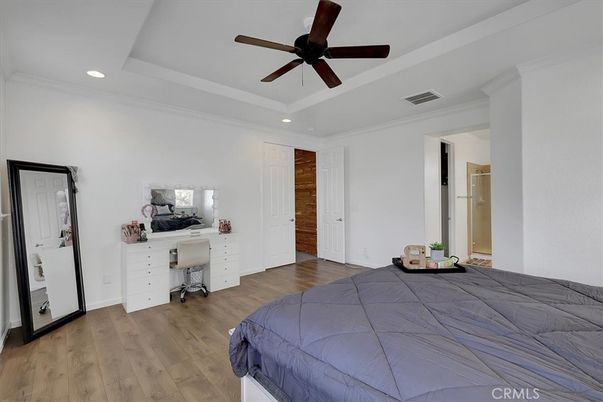 Bedroom, Home Office, Interior, Recessed Lighting, Wood Texture Flooring
