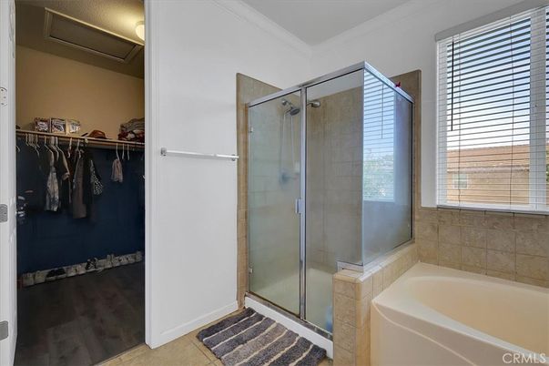 Bathroom, Glass Shower, Interior, Walk-in Closets, Wood Texture Flooring