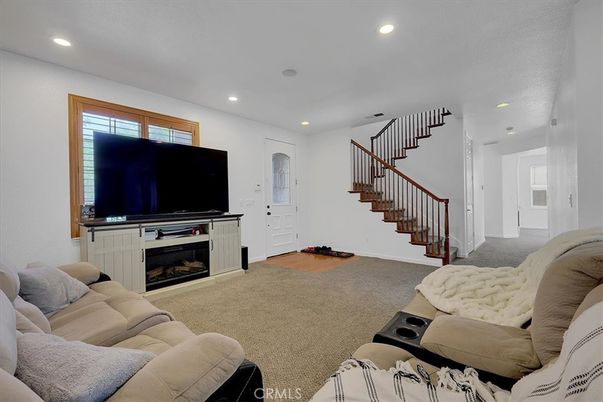 Fireplace, Interior, Living room, Recessed Lighting