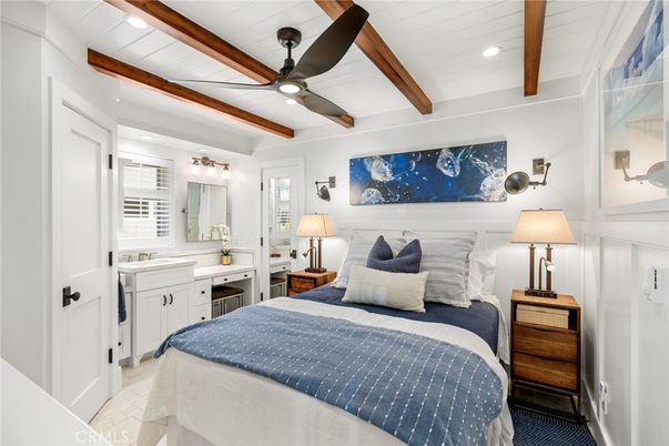 Bathroom, Bedroom, Interior, Recessed Lighting, Wooden Beams