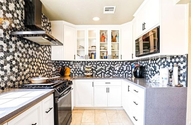 Interior, Kitchen, Recessed Lighting, Tile Countertops