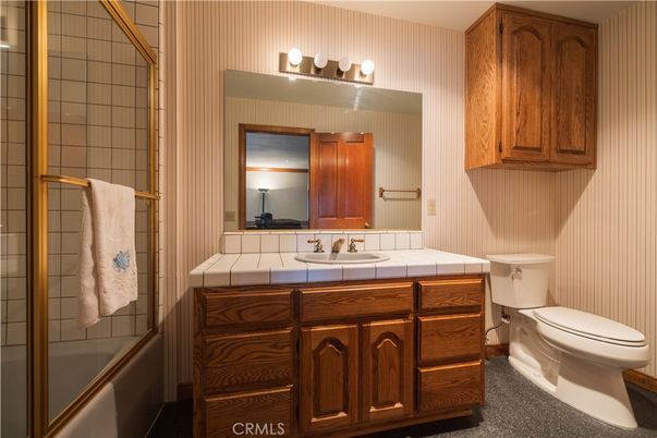 Bathroom, Glass Shower, Interior, Tile Countertops