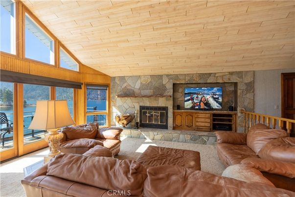 Fireplace, Interior, Living room, Stone Walls, Wooden Ceilings, Wooden Walls