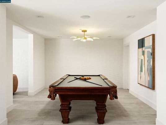 Billiard Table, Game Room, Interior, Wood Texture Flooring