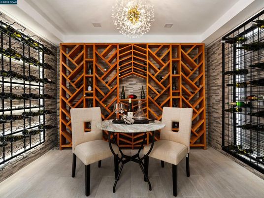 Chandelier, Interior, Wine Storage, Wood Texture Flooring