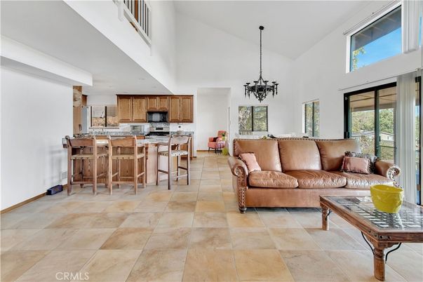 Chandelier, Interior, Kitchen, Living room, Pendant Lights, Stainless Steel Appliances