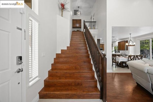 Dining room, Interior, Pendant Lights, Recessed Lighting, Wood Texture Flooring