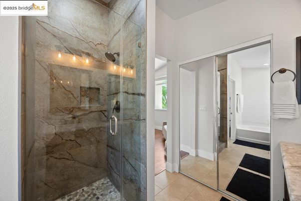 Bathroom, Glass Shower, Interior, Marble Walls