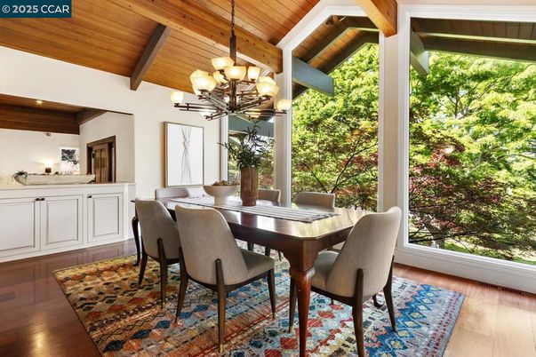 Chandelier, Dining room, Interior, Wooden Beams, Wooden Ceilings, Wood Texture Flooring