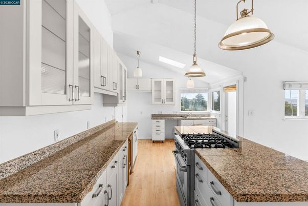 Interior, Kitchen, Pendant Lights, Wood Texture Flooring