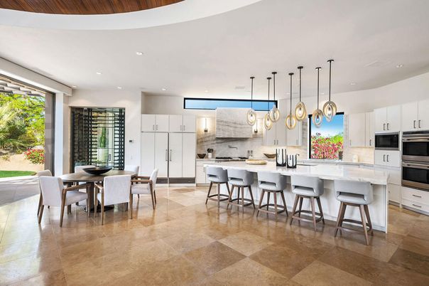 Dining room, Interior, Kitchen, Pendant Lights, Recessed Lighting, Stainless Steel Appliances