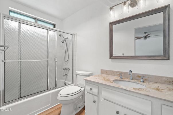 Bathroom, Glass Shower, Interior, Wood Texture Flooring