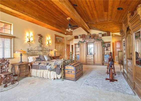Bedroom, Interior, Recessed Lighting, Wooden Beams, Wooden Ceilings