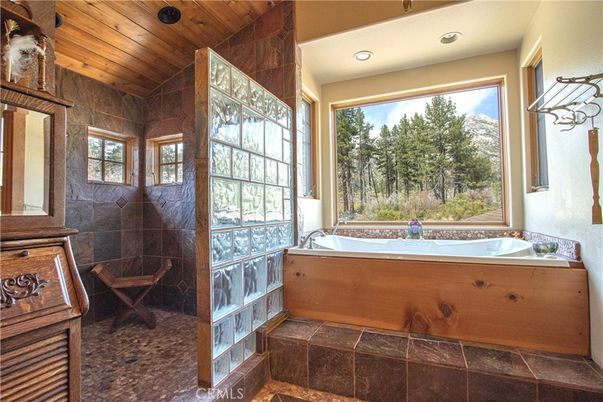 Bathroom, Interior, Recessed Lighting, Wooden Ceilings