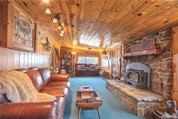 Fireplace, Interior, Living room, Stone Walls, Wooden Ceilings, Wooden Walls