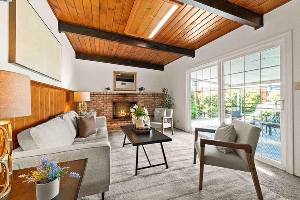Fireplace, Interior, Living room, Stone Walls, Wooden Beams, Wooden Ceilings