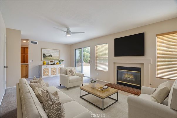 Fireplace, Interior, Living room, Recessed Lighting