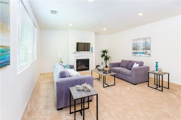 Fireplace, Interior, Living room, Recessed Lighting