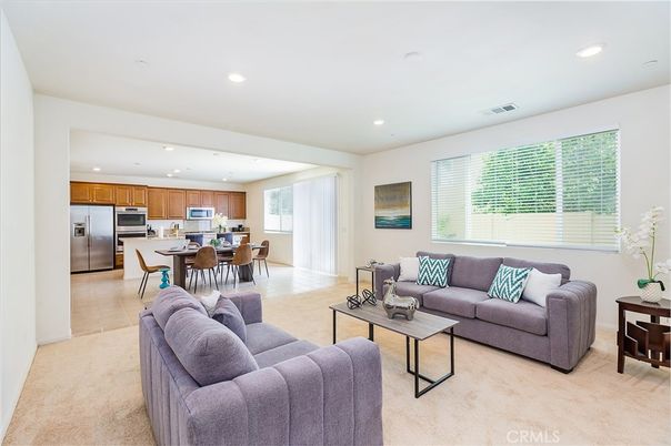 Dining room, Interior, Kitchen, Living room, Recessed Lighting, Stainless Steel Appliances