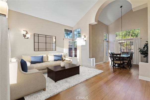Dining room, Interior, Living room, Pendant Lights, Wood Texture Flooring