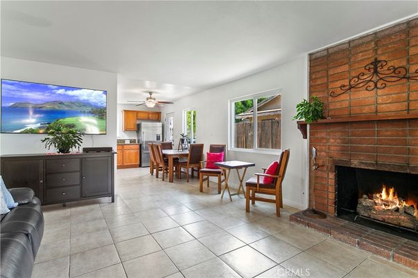 Dining room, Fireplace, Interior, Stone Walls