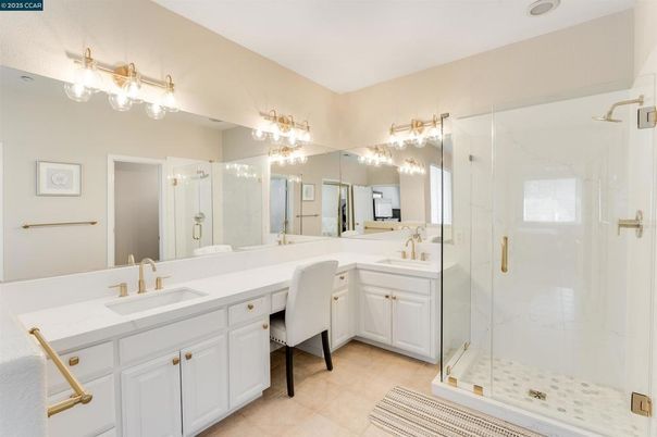 Bathroom, Dual Sink Vanities, Glass Shower, Interior