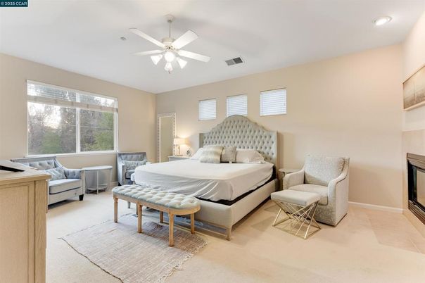 Bedroom, Fireplace, Interior, Recessed Lighting