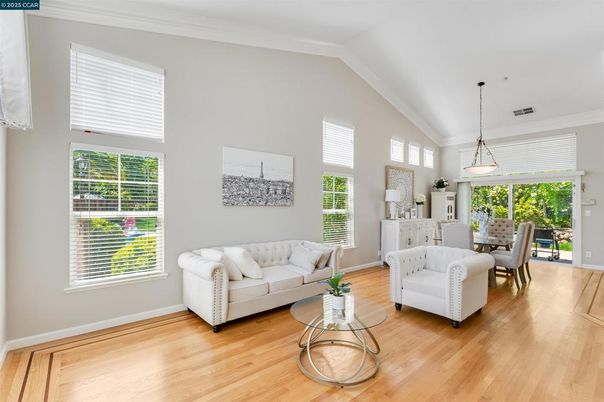 Dining room, Interior, Living room, Pendant Lights, Wood Texture Flooring